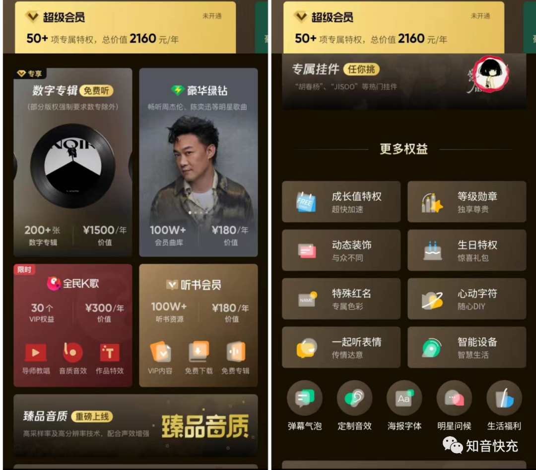 QQ音乐超级会员和豪华绿砖的区别-1